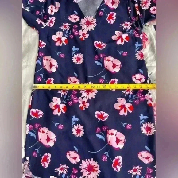Mudpie Mila Pink and Navy Floral Print Sheath Dress Women’s Size Small - Picture 3 of 9